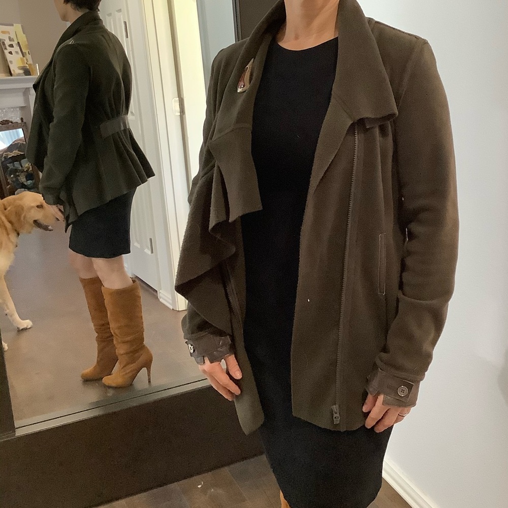 Emilie D. Olive Dropped Jacket
